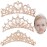 ANBALA Small Tiara Crown with Hair Comb, 3 Pack Mini Tiara Crown Princess Crystal Shiny Hair Accessories for 2-9 Years Girls - Rose Gold