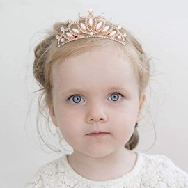 ANBALA Small Tiara Crown with Hair Comb, 3 Pack Mini Tiara Crown Princess Crystal Shiny Hair Accessories for 2-9 Years Girls - Rose Gold ANBALA Small Tiara Crown with Hair Comb, 3 Pack Mini Tiara Crown Princess Crystal Shiny Hair Accessories for 2-9 Years Girls - Rose Gold