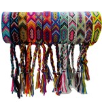 Tangser Woven Friendship Bracelets, Braided Bracelets String, Adjustable Nepal BraceletMexico Wave Anklet for Best Friends Kids Women Girls Kids Men, Assorted Colorful12PCS