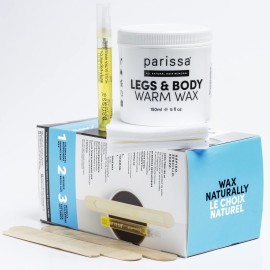 Parissa Legs & Body Warm Wax Kit, Salon-Style Microwavable Formula for Coarse Hair Removal on Face or Body, At-Home Waxing Kit Parissa Legs & Body Warm Wax Kit, Salon-Style Microwavable Formula for Coarse Hair Removal on Face or Body, At-Home Waxing Kit