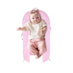 Loonah Newborn Baby Lounger Cover with \'Hello World\' Sign, Compatible with Dock A Tot Deluxe+ Lounger (Pink), Hypoallergenic & Machine Washable - 100% Cotton Cover for Baby Dock Lounger (Cover Only)