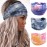 Olbye Wide Headbands 3Pcs, Tie Dye Elastic Head Bands, Turban Headwraps, Nonslip Workout Hair Bands, Boho Hair Accessories for Women