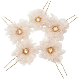 BETITETO Bridal Flower Hair Pins 5 Pieces U-Shaped Rhinestone Floral Hair Buns Comb Accessories for Wedding Party Banquet (Pink) BETITETO Bridal Flower Hair Pins 5 Pieces U-Shaped Rhinestone Floral Hair Buns Comb Accessories for Wedding Party Banquet (Pink)