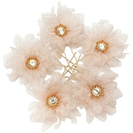 BETITETO Bridal Flower Hair Pins 5 Pieces U-Shaped Rhinestone Floral Hair Buns Comb Accessories for Wedding Party Banquet (Pink) BETITETO Bridal Flower Hair Pins 5 Pieces U-Shaped Rhinestone Floral Hair Buns Comb Accessories for Wedding Party Banquet (Pink)