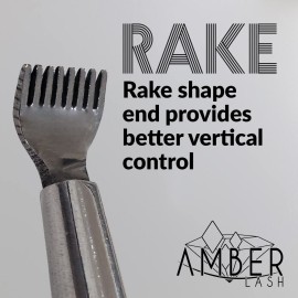 Amber Lash Eyelash Lift Perm Tool Eyelash Separator Stainless Steel Lash Lift Tool with Separation Comb Stick for Eyelash Extensions Supplies (Perm Rake)