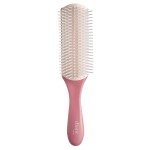 Diane Pro Nylon Pin 9 Row Styling Brush for Detangling, Separating, Shaping, and Defining Wet or Curly Hair, Heat-Resistant, Anti-Static, Pink