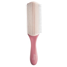 Diane Pro Nylon Pin 9 Row Styling Brush for Detangling, Separating, Shaping, and Defining Wet or Curly Hair, Heat-Resistant, Anti-Static, Pink