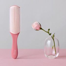 Diane Pro Nylon Pin 9 Row Styling Brush for Detangling, Separating, Shaping, and Defining Wet or Curly Hair, Heat-Resistant, Anti-Static, Pink