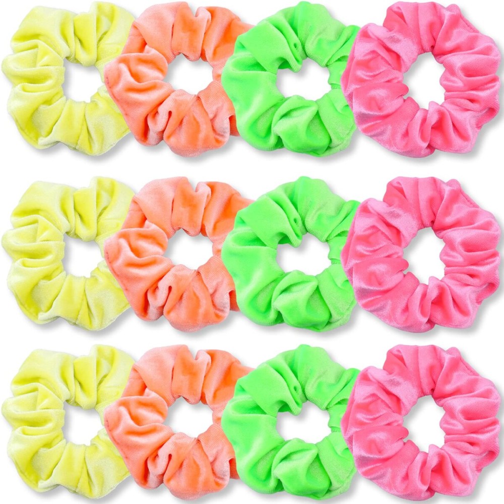 IVARYSS Neon Scrunchies for Hair 80s, Premium Velvet Soft Hair Scrunchy, Solid Colors Thick Elastic Bands, Hair Accessories for Women and Girls, 12 Pack IVARYSS Neon Scrunchies for Hair 80s, Premium Velvet Soft Hair Scrunchy, Solid Colors Thick Elastic Bands, Hair Accessories for Women and Girls, 12 Pack