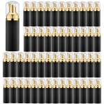 Lil Ray 50PCS Black Foam Bottle with Gold Pump, Empty Travel Foaming Dispensers for Hand Soap,Lash Shampoo(2 Oz)