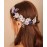 Xerling Blue Crystal Hair Vine for Brides Flower Headband for Girls Wedding Hair Accessory Bridal Floral Hair Piece (Blue)