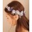 Xerling Blue Crystal Hair Vine for Brides Flower Headband for Girls Wedding Hair Accessory Bridal Floral Hair Piece (Blue)