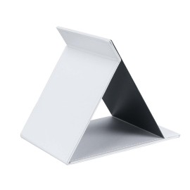 ZBEIVAN 10x7 Inches Portable Folding Makeup Mirror, Frameless PU Leather Desk Mirror with Stand for Camping Travel Tabletop Personal, White