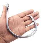 Super Giant Fishing Hook 24/0-28/0 Forged in-line Circle Hooks Shark & Swordfish &Tuna Hook Stainless Steel Big Game Hook Saltwater (Size 24/0-Pack of 2)