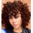 ELIM Dark Brown Curly Wigs for Black Women Short Kinky Curly Brown Wigs for Women Big Curly Afro Soft Wig with Bangs Heat Resistant Natural Cute Synthetic Wig with Accessories Z303BR