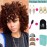 ELIM Dark Brown Curly Wigs for Black Women Short Kinky Curly Brown Wigs for Women Big Curly Afro Soft Wig with Bangs Heat Resistant Natural Cute Synthetic Wig with Accessories Z303BR