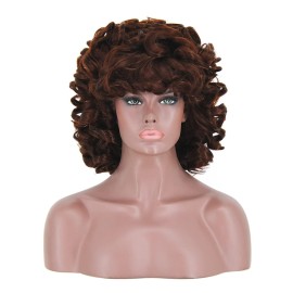 ELIM Dark Brown Curly Wigs for Black Women Short Kinky Curly Brown Wigs for Women Big Curly Afro Soft Wig with Bangs Heat Resistant Natural Cute Synthetic Wig with Accessories Z303BR ELIM Dark Brown Curly Wigs for Black Women Short Kinky Curly Brown Wigs for Women Big Curly Afro Soft Wig with Bangs Heat Resistant Natural Cute Synthetic Wig with Accessories Z303BR