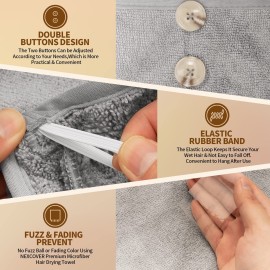 NEXCOVER Hair Towel Microfiber, 3 Pack White Grey Pink 9.8 inch X 25.5 inch Hair Wrap,Ultra Absorbent Hair Turbans,Fast Drying Head Towels for Women Wet Hair,Long,Curly,Thick,Frizzy Hair NEXCOVER Hair Towel Microfiber, 3 Pack White Grey Pink 9.8 inch X 25.5 inch Hair Wrap,Ultra Absorbent Hair Turbans,Fast Drying Head Towels for Women Wet Hair,Long,Curly,Thick,Frizzy Hair