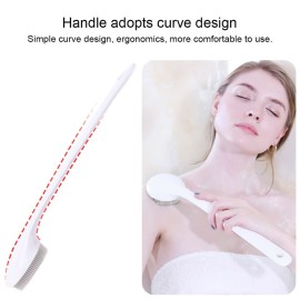 Silicone Back Scrubber for Shower, Exfoliating Body Scrubber with Handle, Soft Shower Scrub Exfoliator Brush for Men and Women, BPA Free, Non-Slip (Grey)