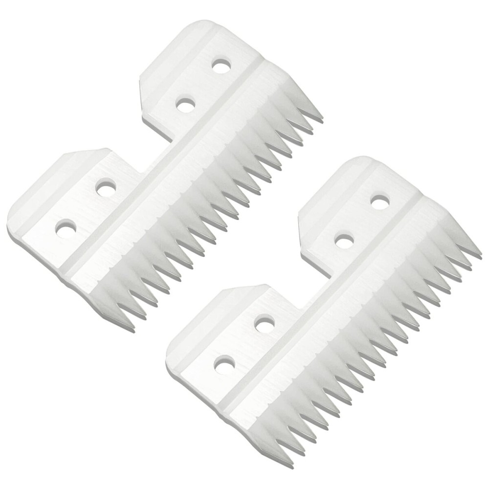 18 Teeth Ceramic Blade Compatible with Oster Fast Feed Clippers Replacement Blades for A5 Grooming Cutter Series, fit for Wahl KM Series, fit for Andis Blade Parts (3FC, 4FC, 5FC, 7FC, 9, 10), White