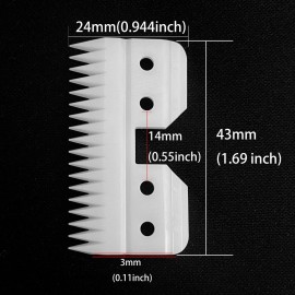 18 Teeth Ceramic Blade Compatible with Oster Fast Feed Clippers Replacement Blades for A5 Grooming Cutter Series, fit for Wahl KM Series, fit for Andis Blade Parts (3FC, 4FC, 5FC, 7FC, 9, 10), White