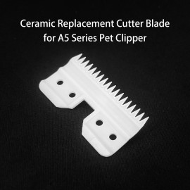 18 Teeth Ceramic Blade Compatible with Oster Fast Feed Clippers Replacement Blades for A5 Grooming Cutter Series, fit for Wahl KM Series, fit for Andis Blade Parts (3FC, 4FC, 5FC, 7FC, 9, 10), White