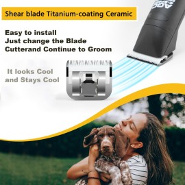 18 Teeth Ceramic Blade Compatible with Oster Fast Feed Clippers Replacement Blades for A5 Grooming Cutter Series, fit for Wahl KM Series, fit for Andis Blade Parts (3FC, 4FC, 5FC, 7FC, 9, 10), White