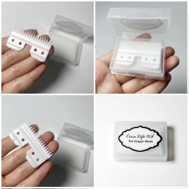 18 Teeth Ceramic Blade Compatible with Oster Fast Feed Clippers Replacement Blades for A5 Grooming Cutter Series, fit for Wahl KM Series, fit for Andis Blade Parts (3FC, 4FC, 5FC, 7FC, 9, 10), White