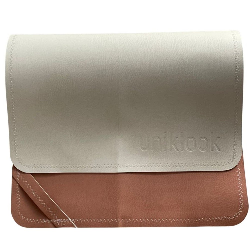 Diaper Changing Pad, Faux Leather Nursery Portable Baby Diaper Changing Mat, Wipeable, Waterproof & Multipurpose (16 x 30 in) Uniklook Cream & Terra