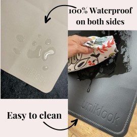 Diaper Changing Pad, Faux Leather Nursery Portable Baby Diaper Changing Mat, Wipeable, Waterproof & Multipurpose (16 x 30 in) Uniklook Cream & Terra