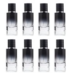 30ML Glass Perfume Bottles Empty Gradient Black Spray Perfume Bottles with Black Screw Lid Refillable Portable Empty Square Perfume Atomizer Vials Refillable Cosmetic Containers for Perfume Essential