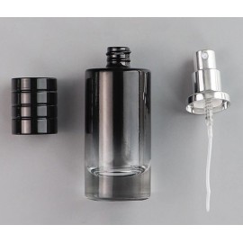 30ML Glass Perfume Bottles Empty Gradient Black Spray Perfume Bottles with Black Screw Lid Refillable Portable Empty Square Perfume Atomizer Vials Refillable Cosmetic Containers for Perfume Essential