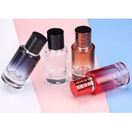 30ML Glass Perfume Bottles Empty Gradient Black Spray Perfume Bottles with Black Screw Lid Refillable Portable Empty Square Perfume Atomizer Vials Refillable Cosmetic Containers for Perfume Essential
