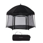 Dream On Me Onyx Playpen Set with Canopy, Baby Playpen, Portable and Lightweight, Playpen for Babies and Toddler, Black