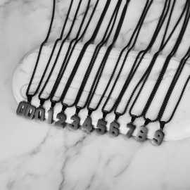 Number Necklace for Boy Black Athletes Number Stainless Steel Chain 00-99 Number Charm Pendant Personalized Sports Jewelry for Men Basketball Baseball Football(10) Over 18 years old