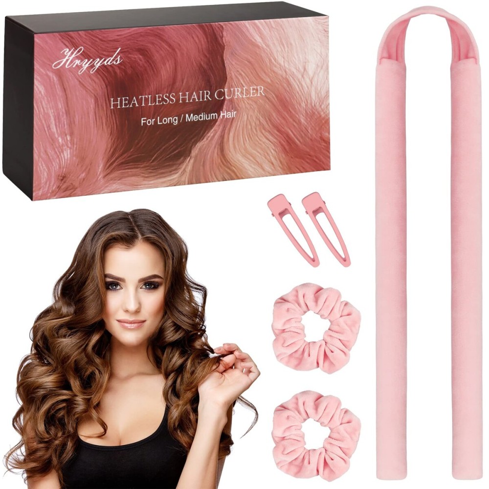 HRYYDS Upgraded Heatless Hair Curler, with Gift Box, Velvet Heatless Curls Headband - No Smell, Hair Curlers to Sleep in, Heatless Hair Curlers for Long Hair and Medium Hair (Pink) HRYYDS Upgraded Heatless Hair Curler, with Gift Box, Velvet Heatless Curls Headband - No Smell, Hair Curlers to Sleep in, Heatless Hair Curlers for Long Hair and Medium Hair (Pink)