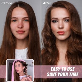 HRYYDS Upgraded Heatless Hair Curler, with Gift Box, Velvet Heatless Curls Headband - No Smell, Hair Curlers to Sleep in, Heatless Hair Curlers for Long Hair and Medium Hair (Pink) HRYYDS Upgraded Heatless Hair Curler, with Gift Box, Velvet Heatless Curls Headband - No Smell, Hair Curlers to Sleep in, Heatless Hair Curlers for Long Hair and Medium Hair (Pink)