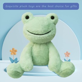 Doindute Green Plush Frog Stuffed Animal Toy, Soft Cuddly Plushie Hugger Toy for Boys & Girls, Gifts for Kids or Girlfriend, 8.5 Inches