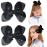 AMYDECOR 6 Inch Black Sparkly Glitter Sequin Hair Bows for Girls Toddlers Kids Children Teenage (2PCS)