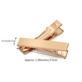 50 Pcs 3.5cm Alligator Hair Clips Gold Hair Clips Crafts Accessory for Arts Crafts Projects Hair Styling and Makeup