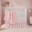 Brandream Girls Crib Bedding Embroidered Elephant Nursery Bedding Set Chic Sweet Pink Farmhouse Baby Cotton Quilt Set, 3 Pieces