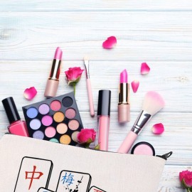 BDPWSS Mahjong Makeup Bag Mahjong Lover Gift Mahjong Board Game Storage Bag It\'s Mahjong Time Mahjong Gifts For Women Mahjong Player Gifts (mahjong time)