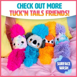 KIDS PREFERRED Tuck \'n Tails Tie Dye Unicorn Stuffed Animal, Clip On Toy with Hair That Tucks in and Pulls Out, Multicolor