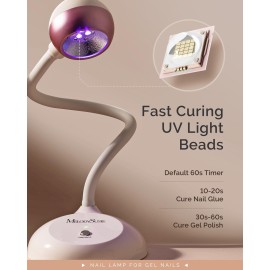 MelodySusie 2 in 1 Gel X Lamp, SPR009M Cordless Gooseneck UV Light for Gel x Nails Rechargeable, Flash Cure Lamp for Home Salon Manicure