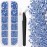 One Pack 2000 Pcs of Flatback Round Sky Blue Rhinestones 6 Sizes (1.5-6 mm) with Nail Art Rhinestone Picker Pencil And Tweezer For DIY And Salon Use