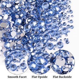 One Pack 2000 Pcs of Flatback Round Sky Blue Rhinestones 6 Sizes (1.5-6 mm) with Nail Art Rhinestone Picker Pencil And Tweezer For DIY And Salon Use One Pack 2000 Pcs of Flatback Round Sky Blue Rhinestones 6 Sizes (1.5-6 mm) with Nail Art Rhinestone Picker Pencil And Tweezer For DIY And Salon Use