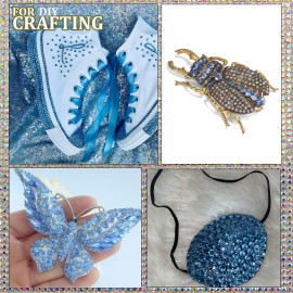 One Pack 2000 Pcs of Flatback Round Sky Blue Rhinestones 6 Sizes (1.5-6 mm) with Nail Art Rhinestone Picker Pencil And Tweezer For DIY And Salon Use One Pack 2000 Pcs of Flatback Round Sky Blue Rhinestones 6 Sizes (1.5-6 mm) with Nail Art Rhinestone Picker Pencil And Tweezer For DIY And Salon Use