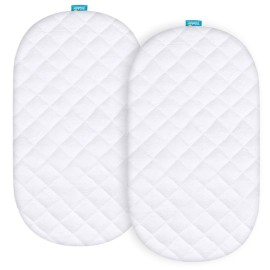Waterproof Bassinet Mattress Pad Cover for UPPAbaby Bassinet, 2 Pack, Ultra Soft Surface, Breathable and Easy Care