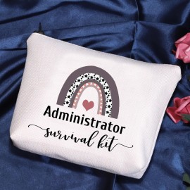 POFULL Admin Gift Office Worker Gift Admin Job Gift Administrator Survival Kit Cosmetic Bag Administrator Appreciation Gift (Administrator bag)