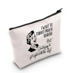 POFULL Housewife Gift Sarcastic Vintage Housewife Cosmetic Bag (I Want to Throat Punch Someone bag)